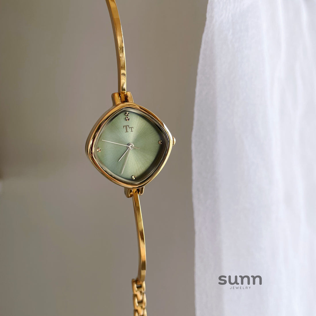 Jensen Square Green Bracelet Watch [BVJZH5VC]