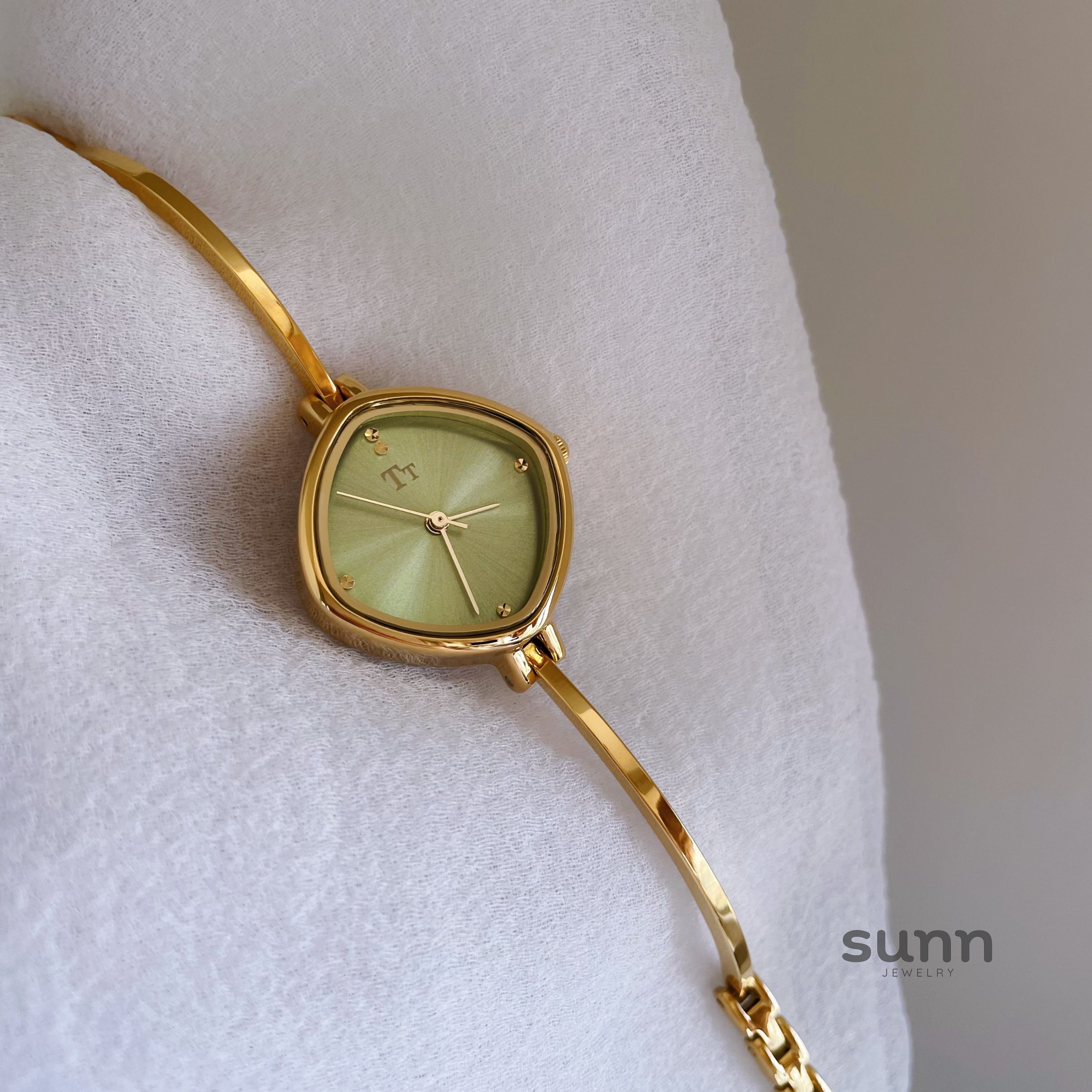Jensen Square Green Bracelet Watch [WODBL0SU]