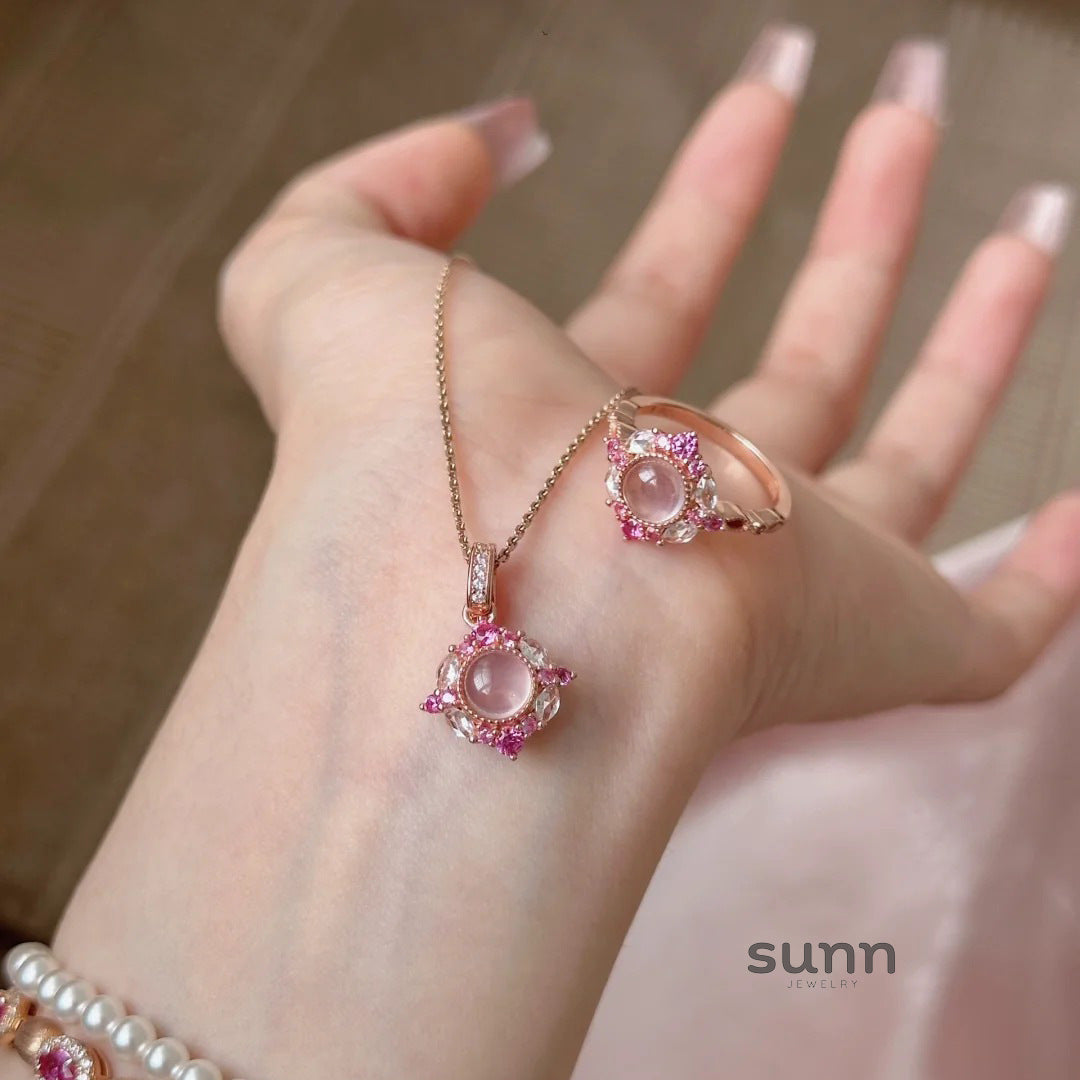 Jentry Rose Quartz Bloom Set [BH8ULN5H]