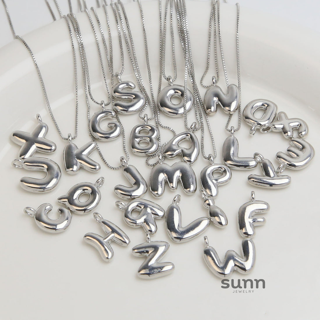 Jesenia Bubble Initial Necklace [6INR65VT]