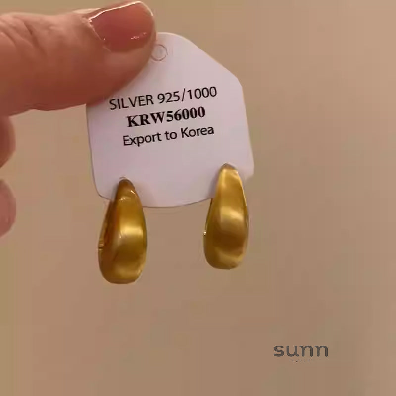 Jesiah Brushed C-Shape Earrings [H3KIQG6P]
