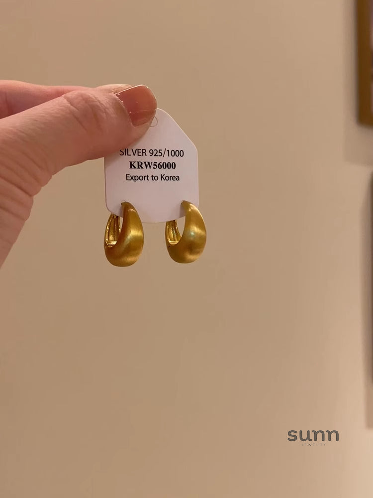 Jesiah Brushed C-Shape Earrings [SEWD5SZT]