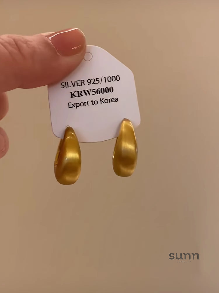 Jesiah Brushed C-Shape Earrings [T5XFNCVW]