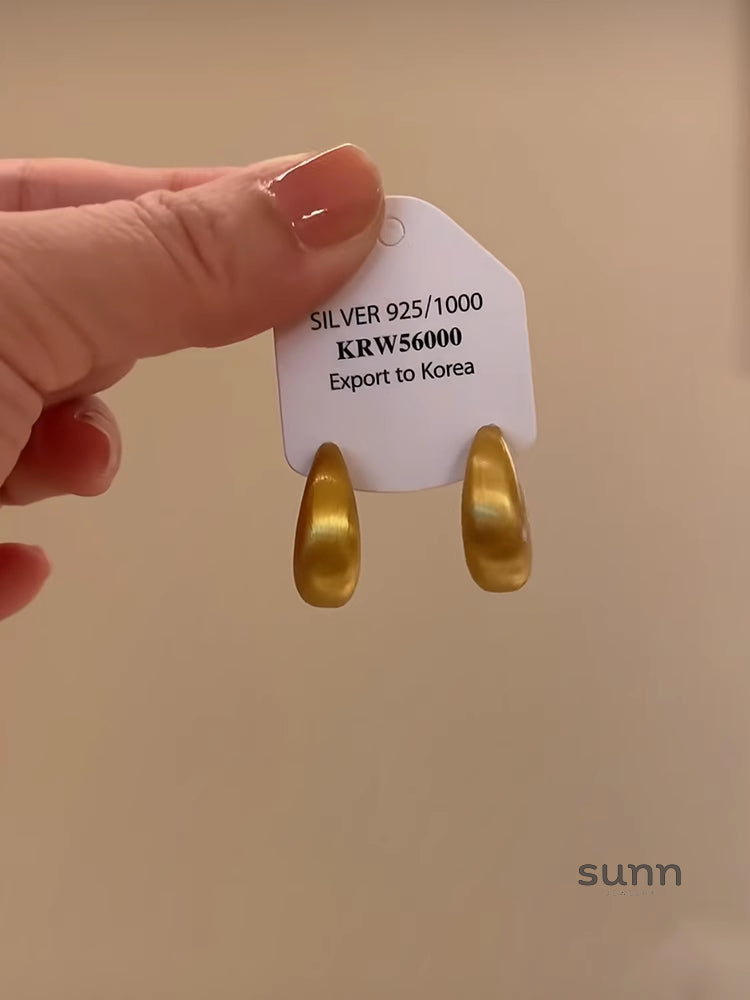 Jesiah Brushed C-Shape Earrings [XXGGEOCJ]