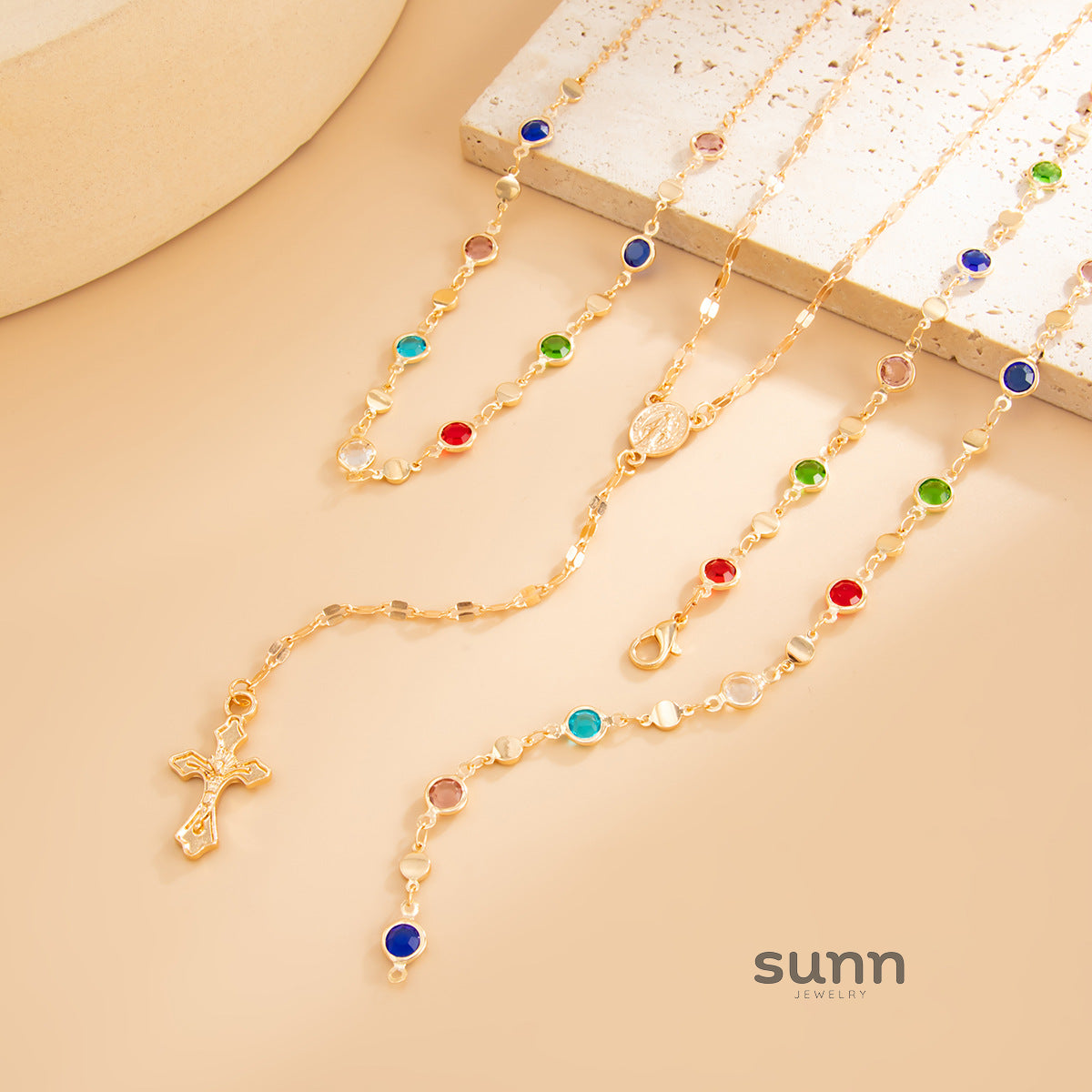 Jesiah Layered Cross Tassel Necklace [OO6FFIVC]
