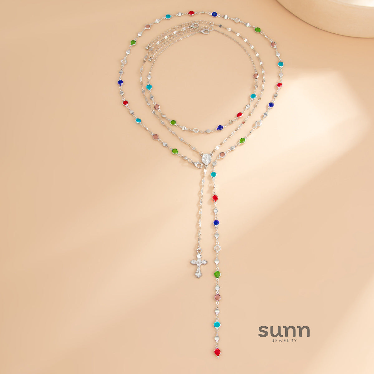 Jesiah Layered Cross Tassel Necklace [FY920W5N]