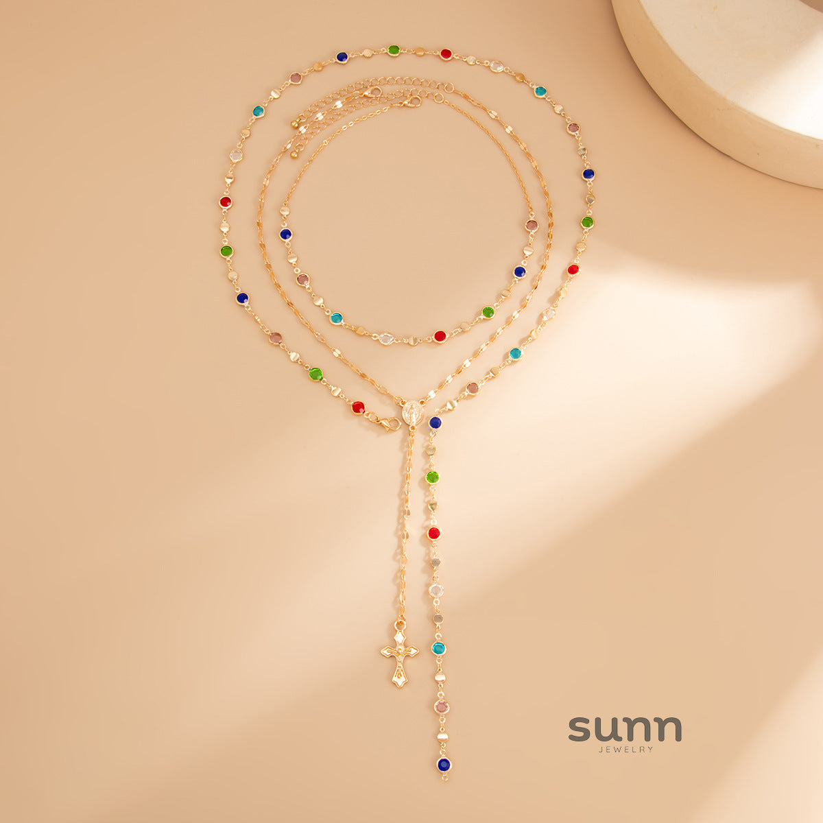Jesiah Layered Cross Tassel Necklace [0RV6Y2DZ]