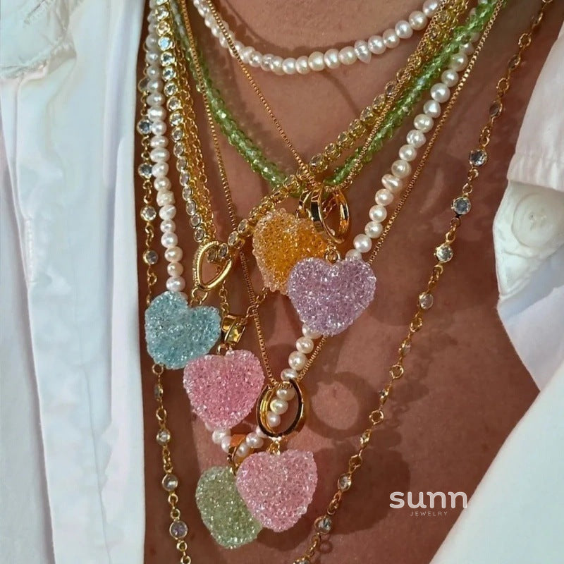 Jessi Beaded Heart Necklace [4854NWPB]