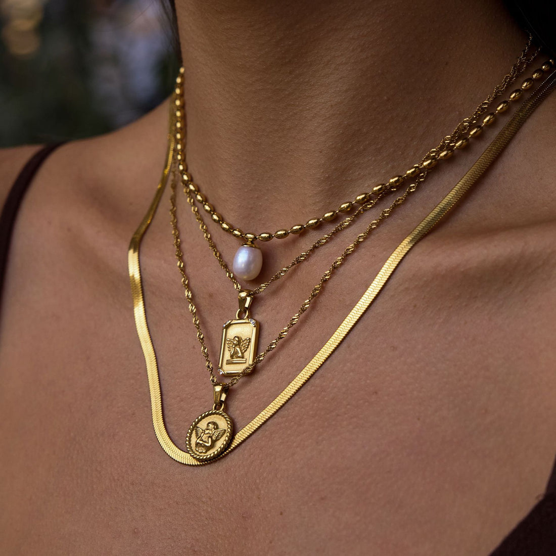 Jessie Angel Pendant Necklace [DXE1NKUA]