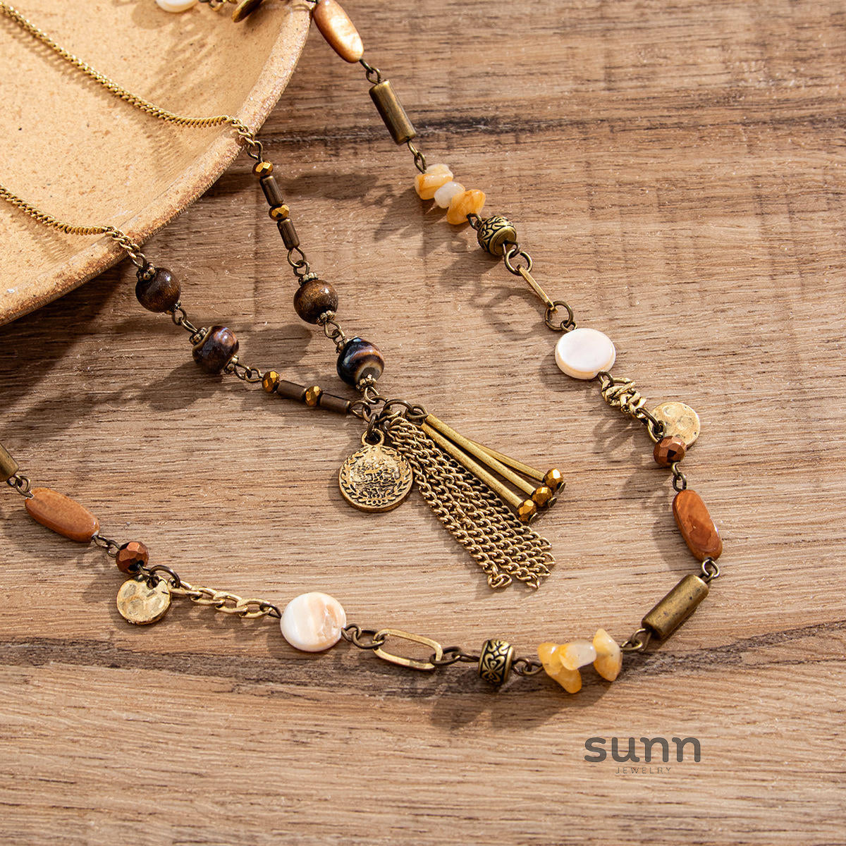Jessie Asymmetrical Coin Necklace [4GJVT299]