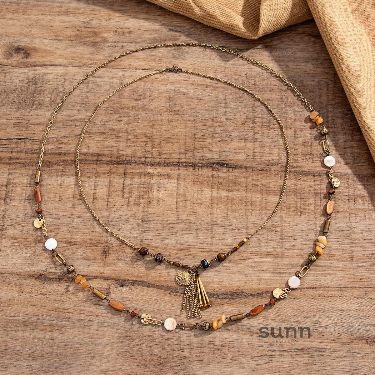 Jessie Asymmetrical Coin Necklace [E0KOZCOP]