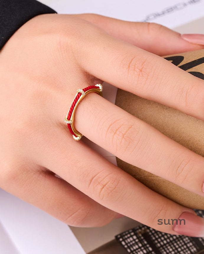 Jessika Lucky Red Open Ring [CZAP086Z]