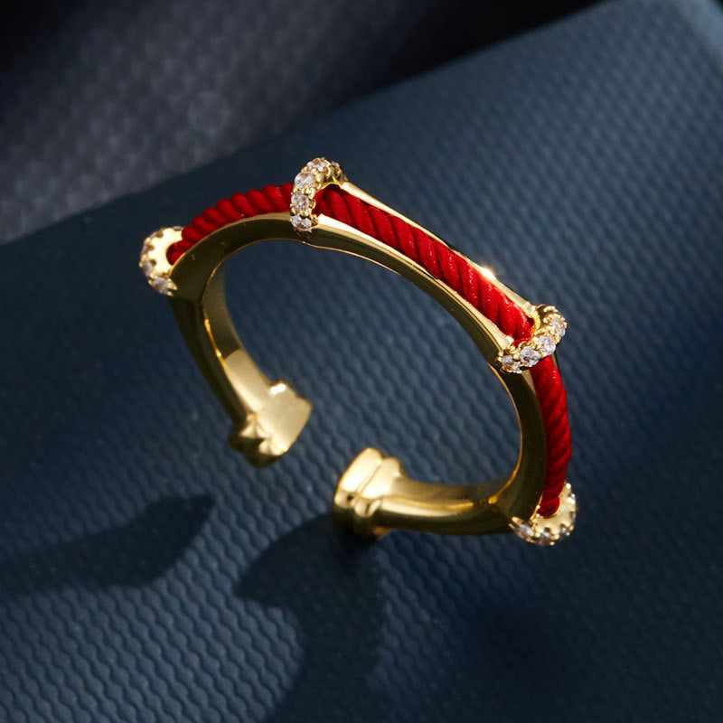 Jessika Lucky Red Open Ring [8QDZW69J]