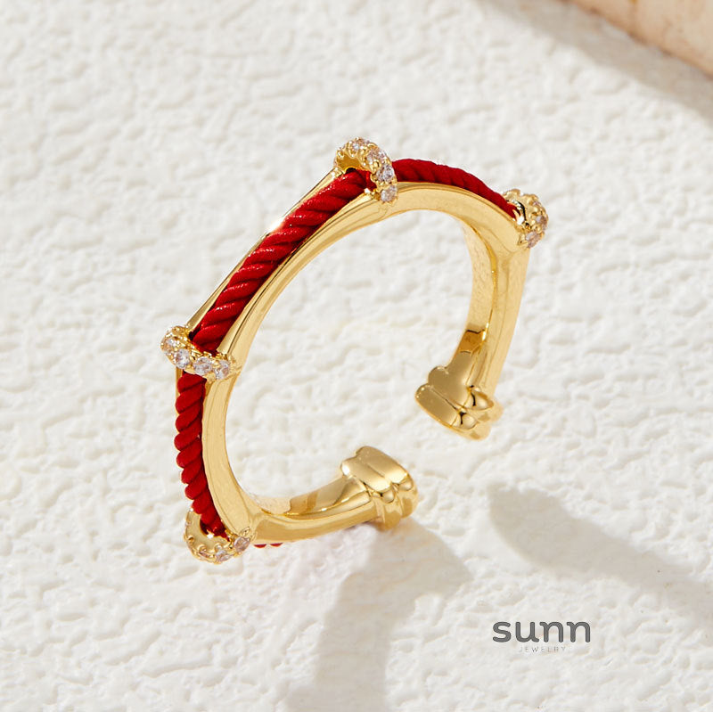 Jessika Lucky Red Open Ring [7F4CH9T4]