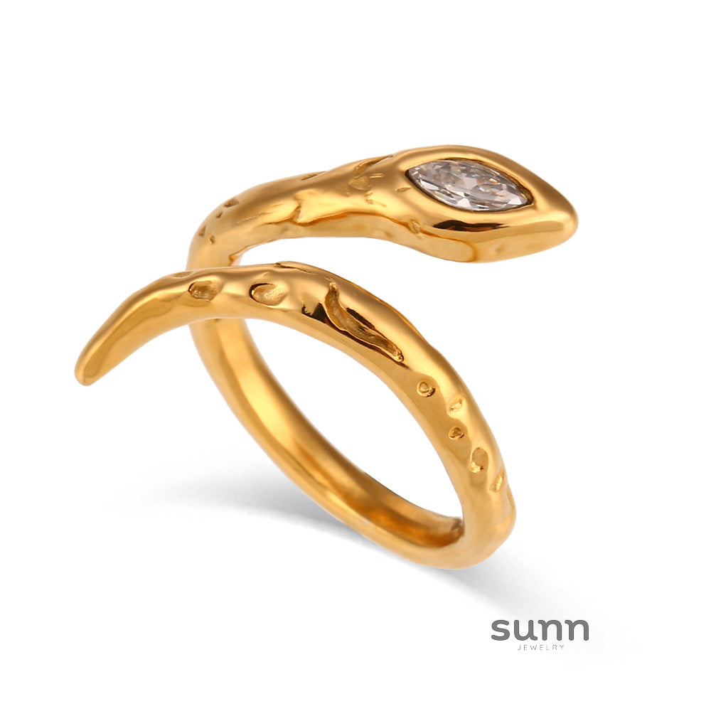 Jesslynn Asymmetrical Snake Ring [4MWVA1IX]