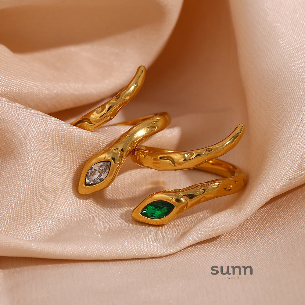 Jesslynn Asymmetrical Snake Ring [U18OC4JP]