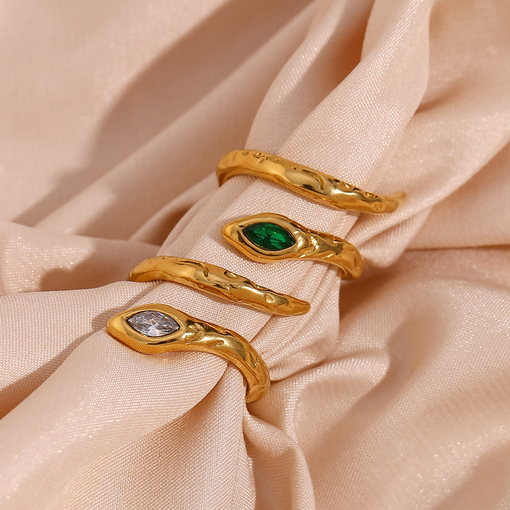 Jesslynn Asymmetrical Snake Ring [S1S5N1HM]