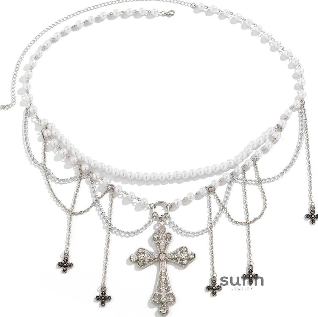 Jesslynn Faux Pearl Waist Chain