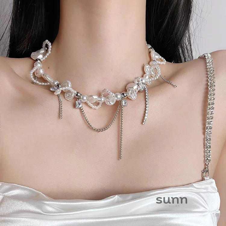 Jhene Baroque Pearl Tassel Necklace