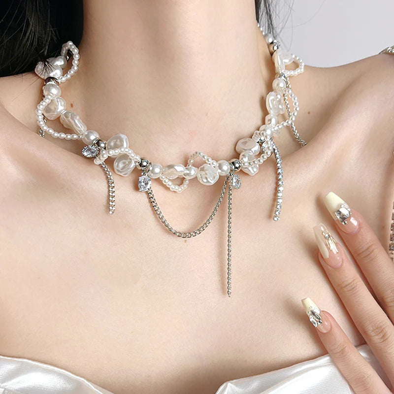 Jhene Baroque Pearl Tassel Necklace