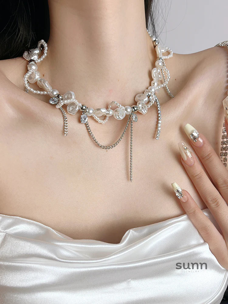 Jhene Baroque Pearl Tassel Necklace