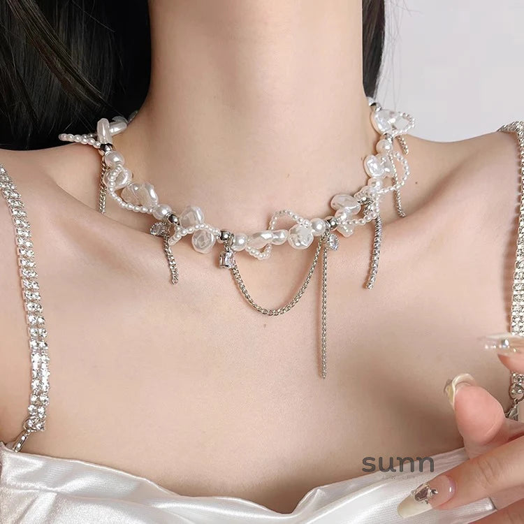 Jhene Baroque Pearl Tassel Necklace