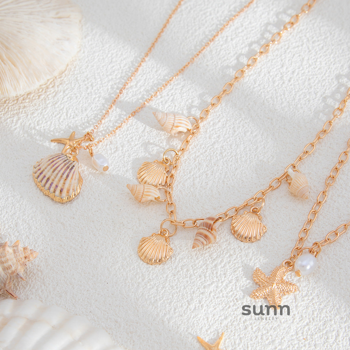 Jiana Layered Ocean Charm Necklace [J52OIDO5]