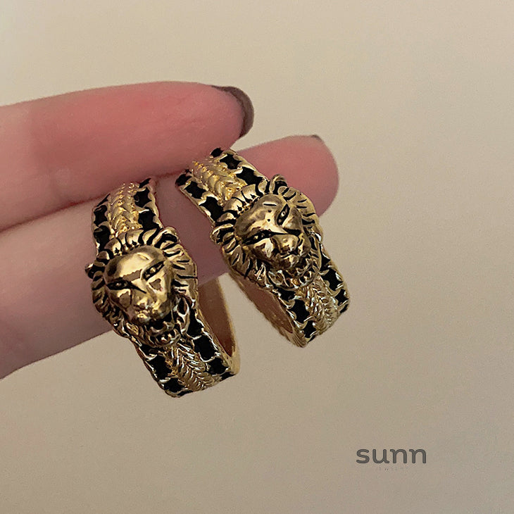 Jianna Baroque Tiger Hoop Earrings [NL62W32O]