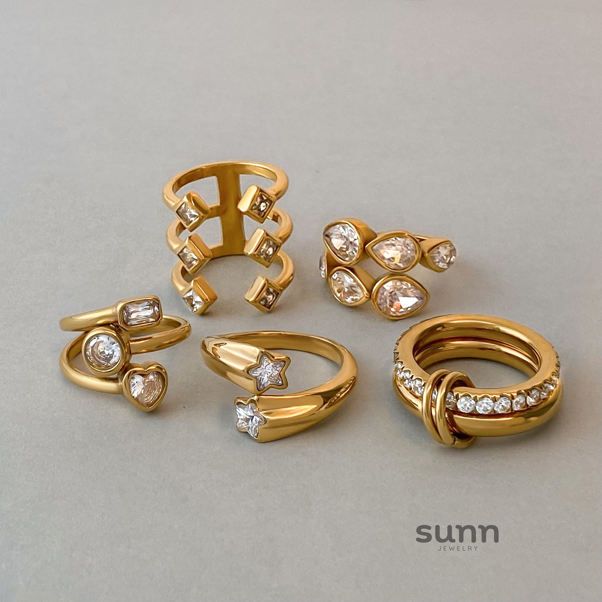 Jianna Zircon Stainless Ring [ZYQH3SEC]