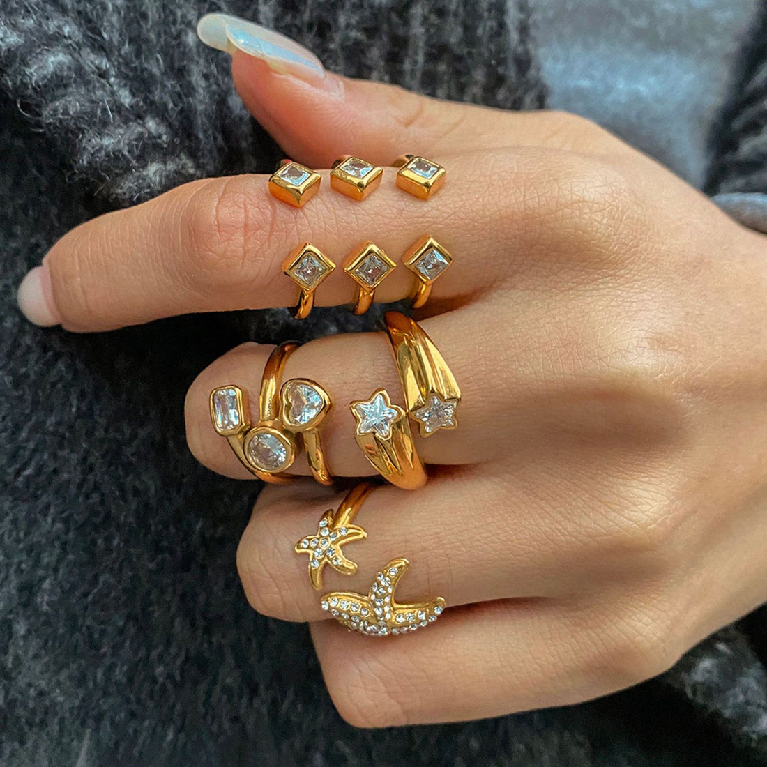 Jianna Zircon Stainless Ring [7T6JUE5Z]