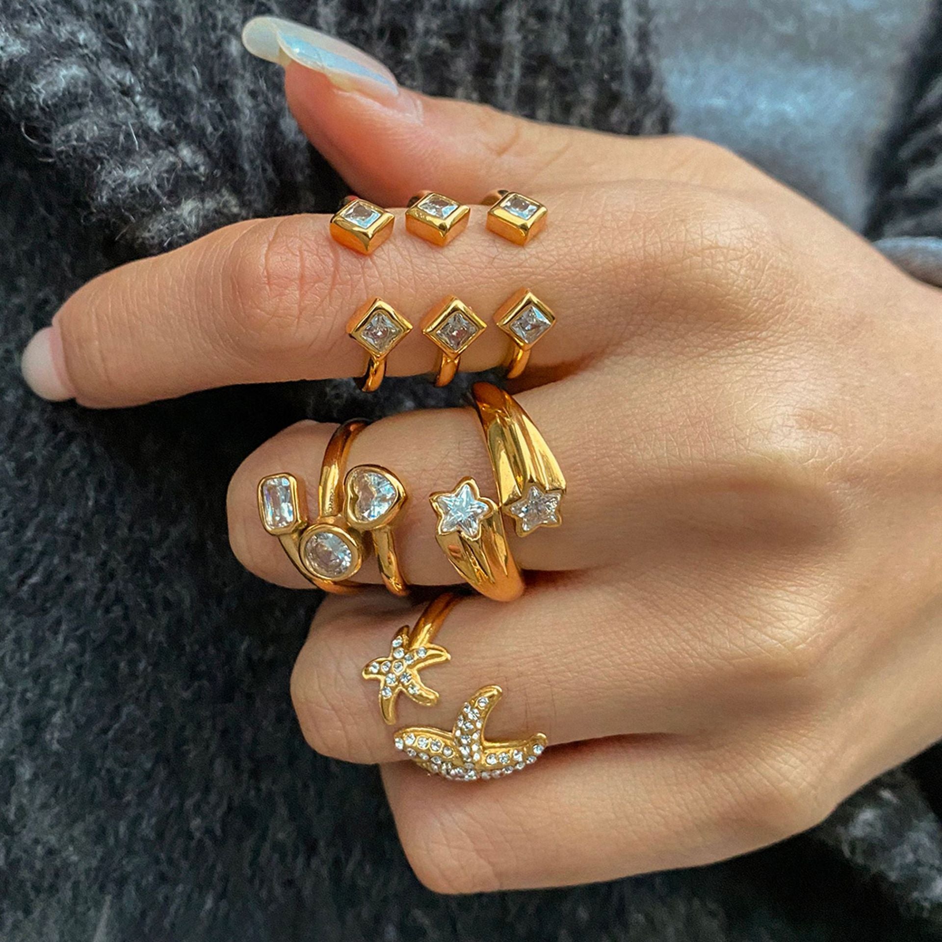 Jianna Zircon Stainless Ring [7T6JUE5Z]