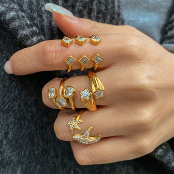 Jianna Zircon Stainless Ring [7T6JUE5Z]