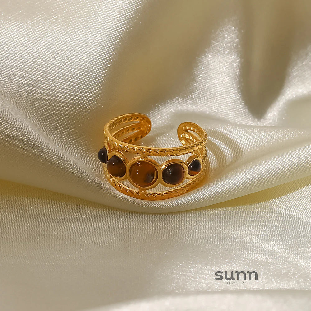 Joanie Malachite Tiger Eye Ring