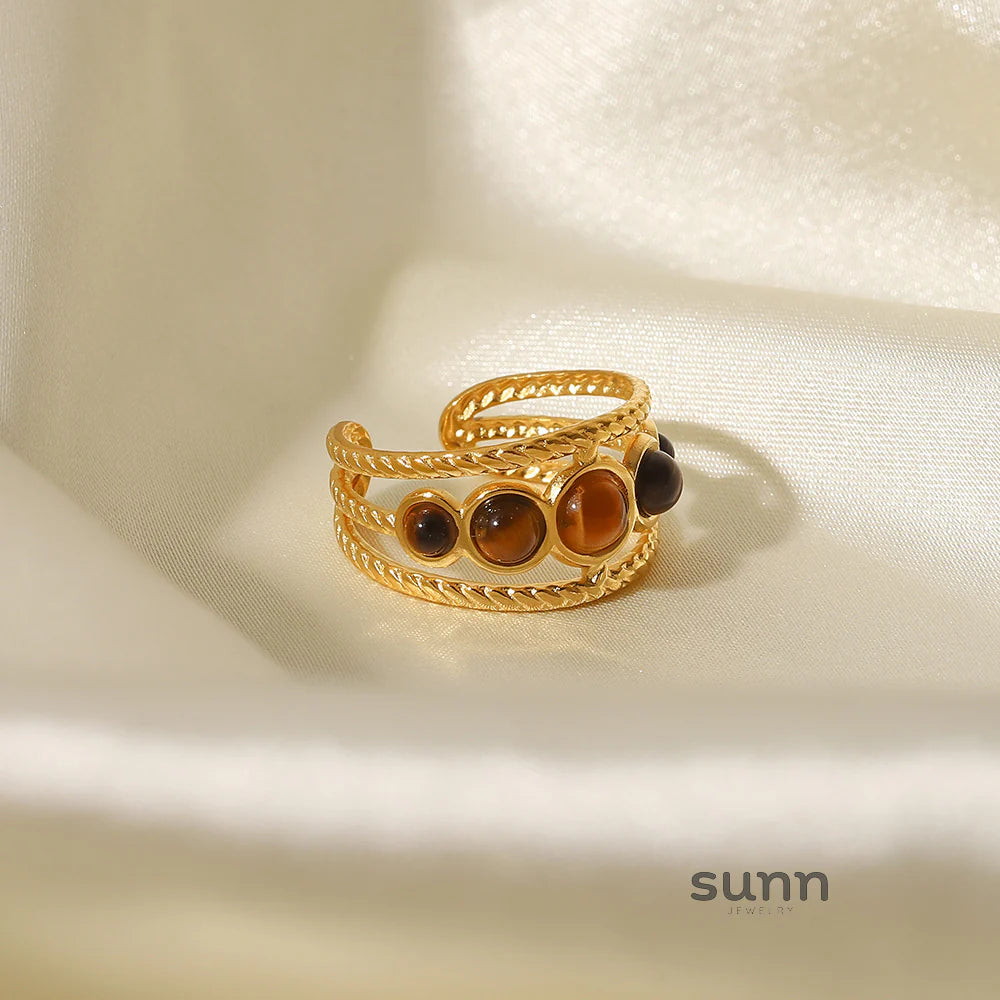 Joanie Malachite Tiger Eye Ring