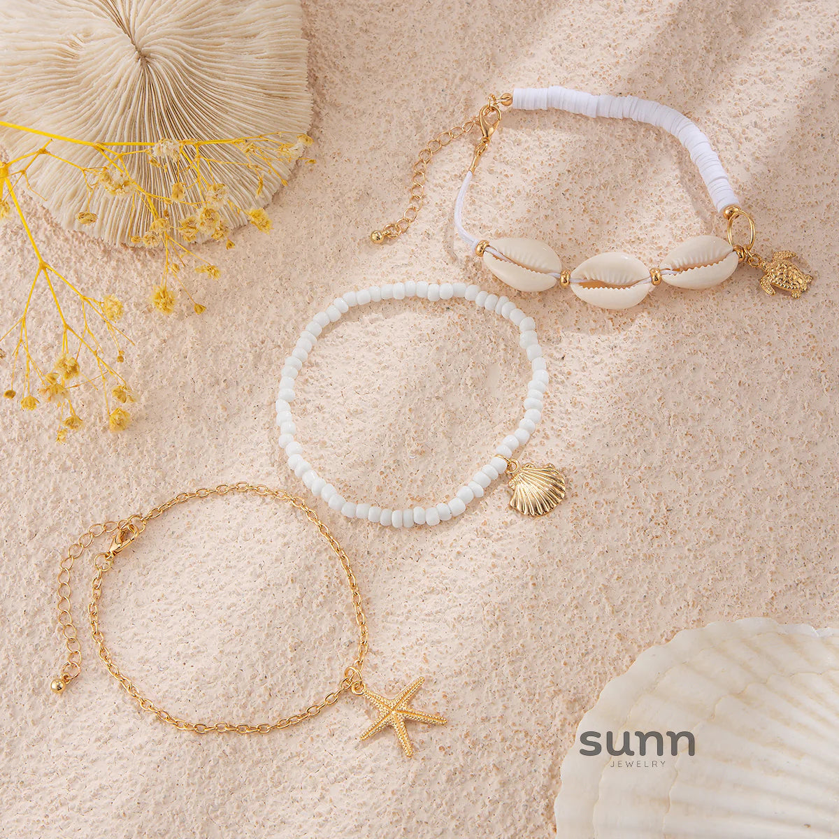 Jocabed Seashell Starfish Anklet Set