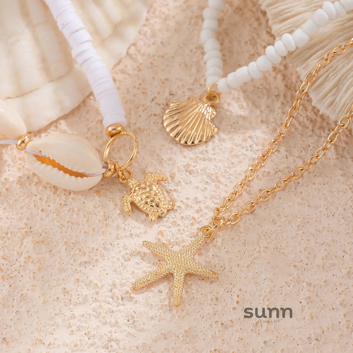 Jocabed Seashell Starfish Anklet Set