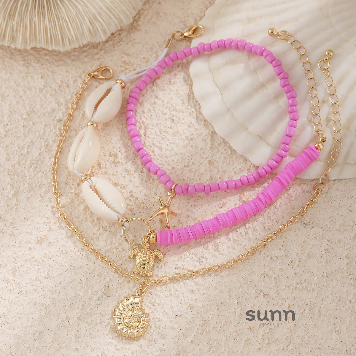 Jocabed Seashell Starfish Anklet Set