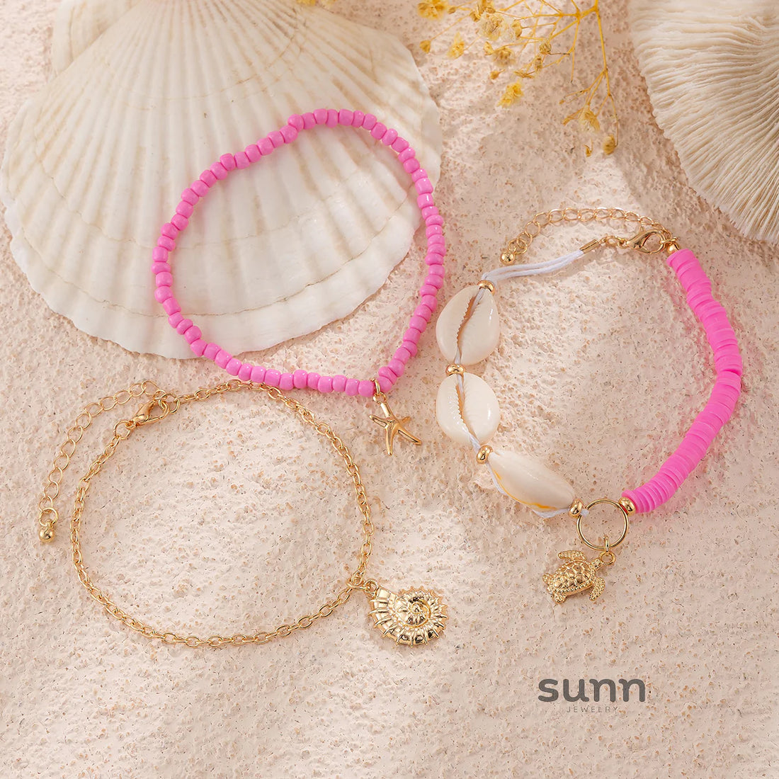 Jocabed Seashell Starfish Anklet Set