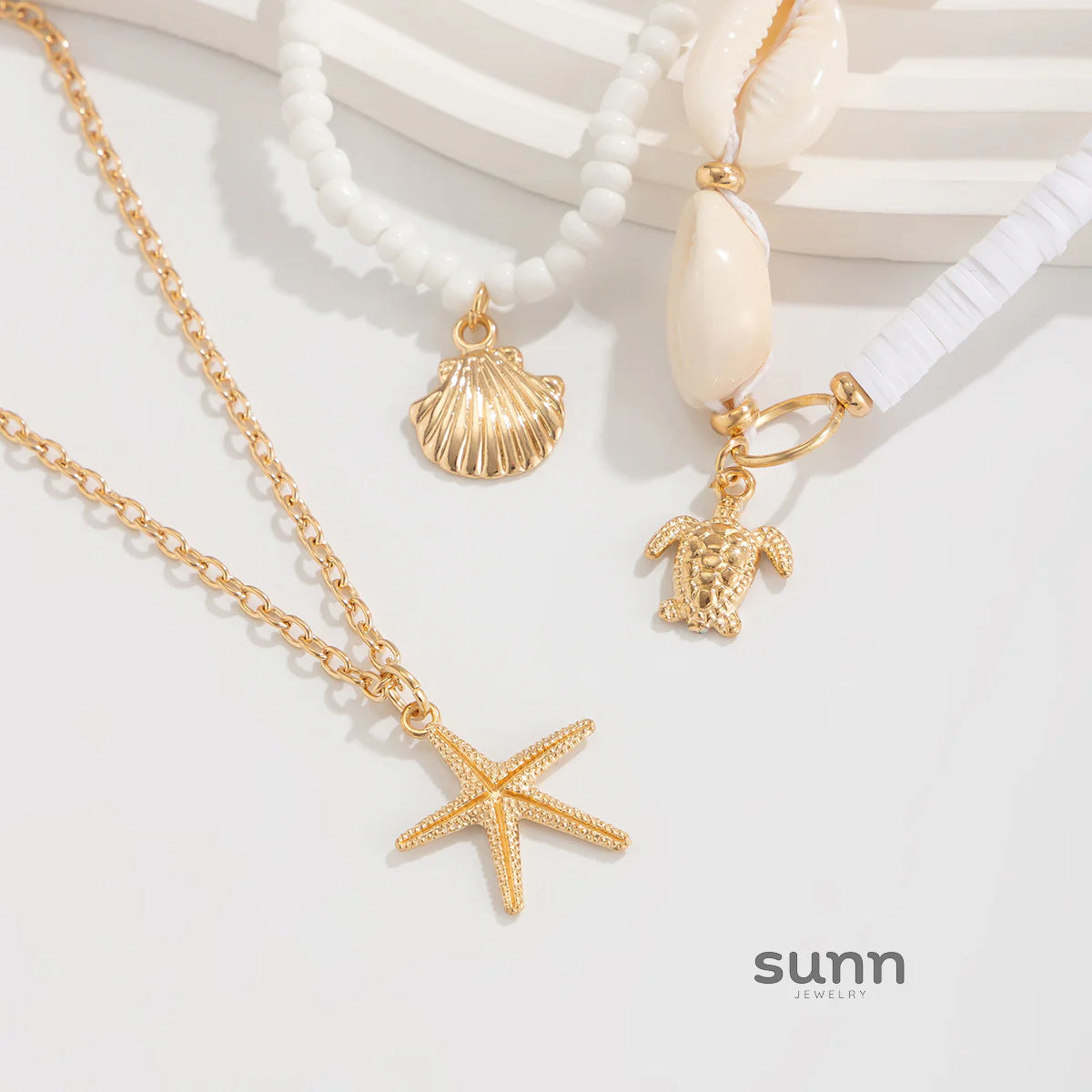 Jocabed Seashell Starfish Anklet Set