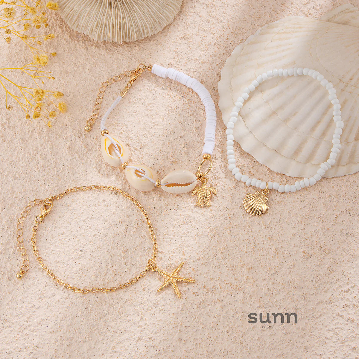 Jocabed Seashell Starfish Anklet Set