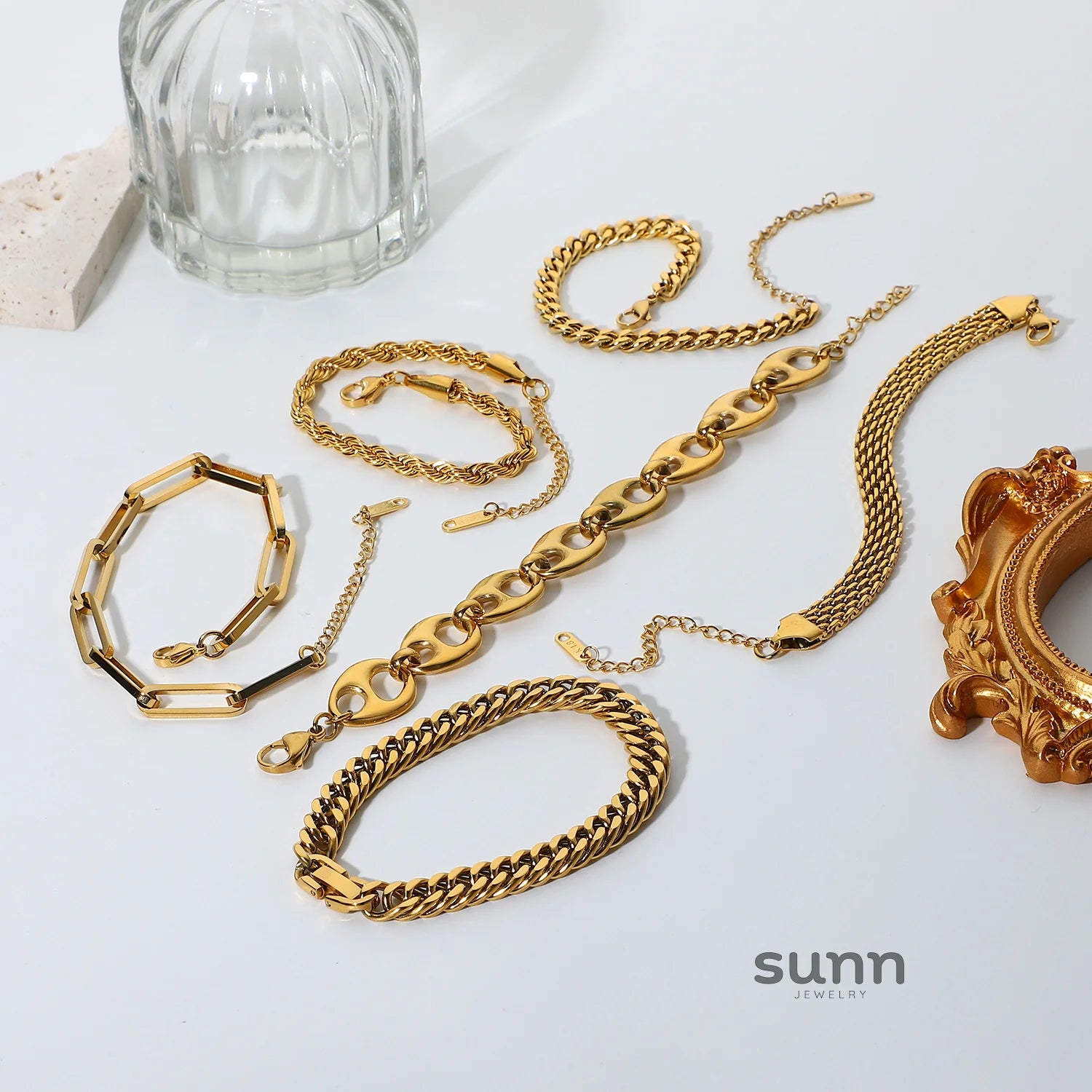 Jocelyn Layered Gold Bracelet Set