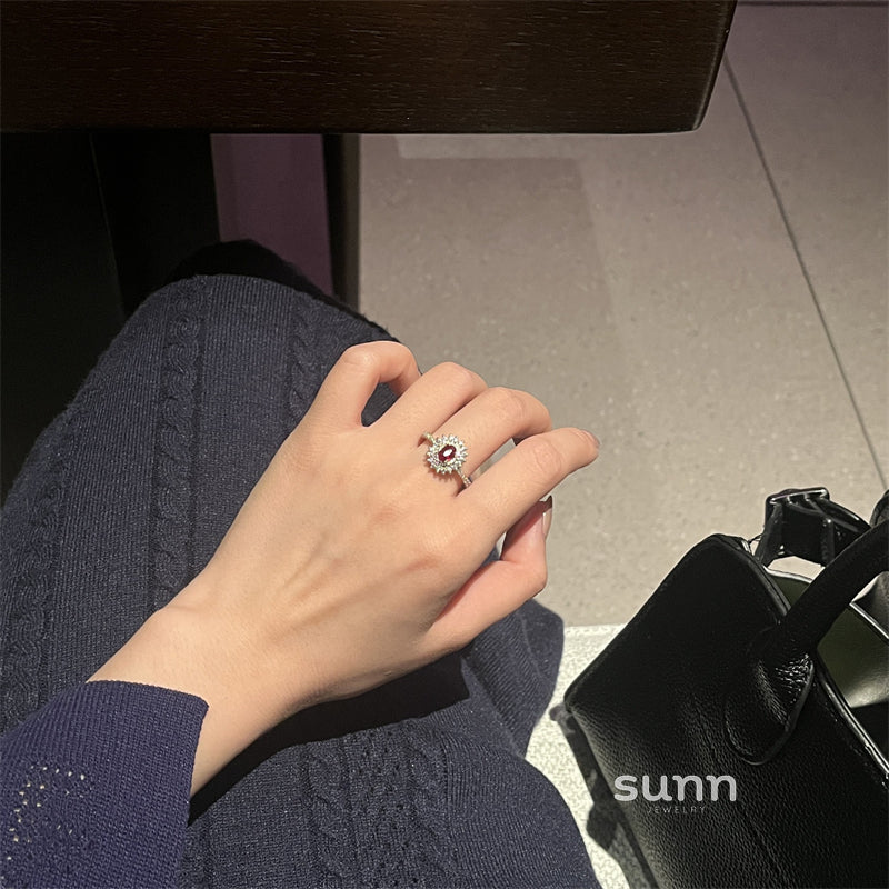 Jocelynne Ruby Open Ring [WVPMLBE3]