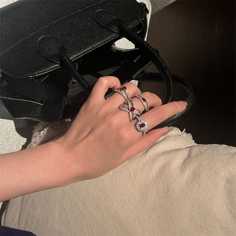 Jocelynne Ruby Open Ring [E0UWERYK]