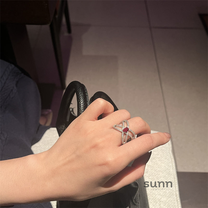 Jocelynne Ruby Open Ring [LS0EEI8O]