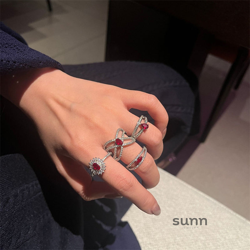 Jocelynne Ruby Open Ring [MEOOQKF4]