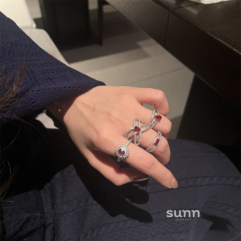 Jocelynne Ruby Open Ring [Y9XPAIG7]