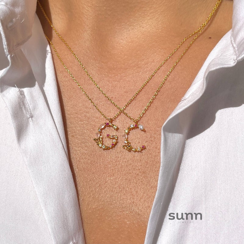 Joelle Golden Butterfly Initial Necklace
