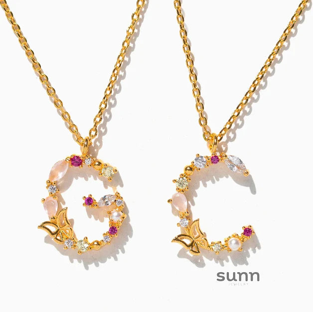 Joelle Golden Butterfly Initial Necklace