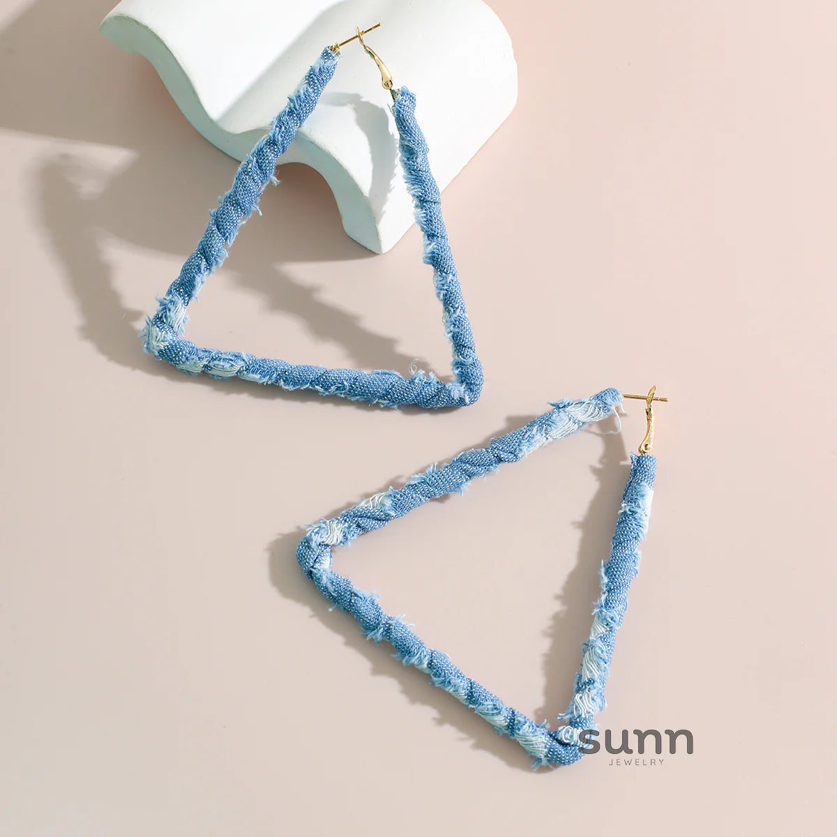Johnnie Denim Geometric Earrings