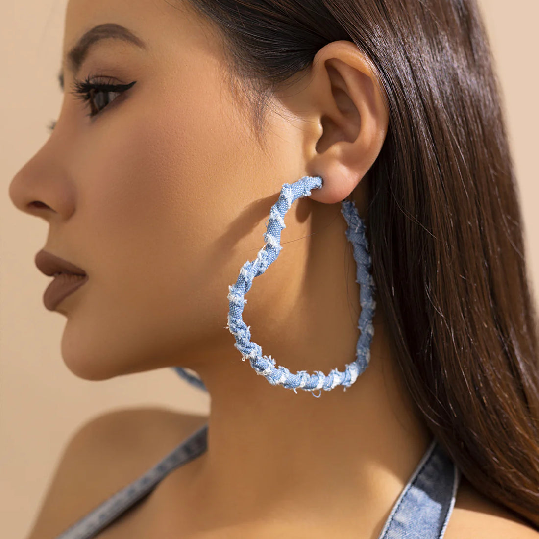Johnnie Denim Geometric Earrings